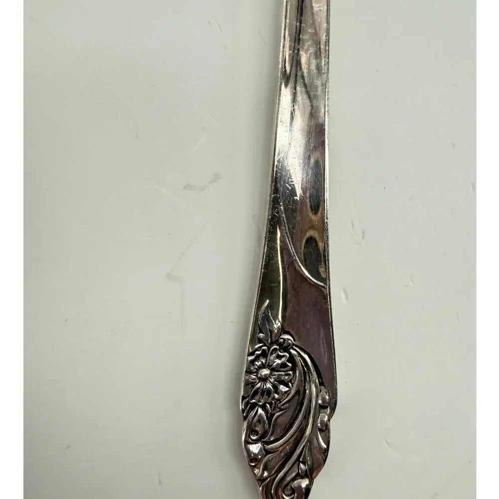 Oneida Evening Star Iced Tea Spoons Long Handle Silverplate 1950s Lot of 8